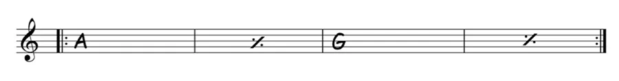 guitar lessons that use backing tracks G to A chord progression