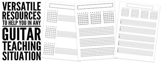 blank tab and chord grids for guitar teachers