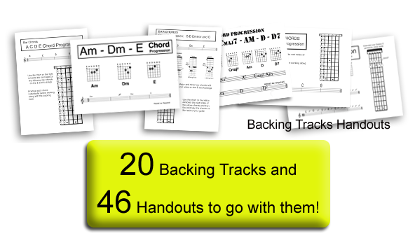 Kids Guitar Lessons Backing Tracks and Chord Sheets