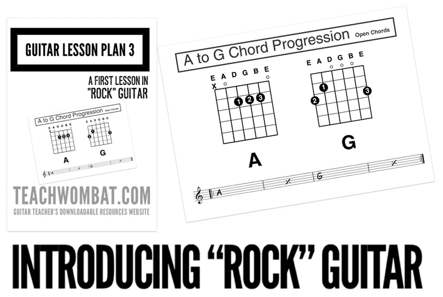 teaching an introduction to rock guitar